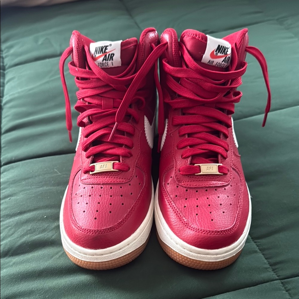Nike Air Force 1 High Red and White Sneakers